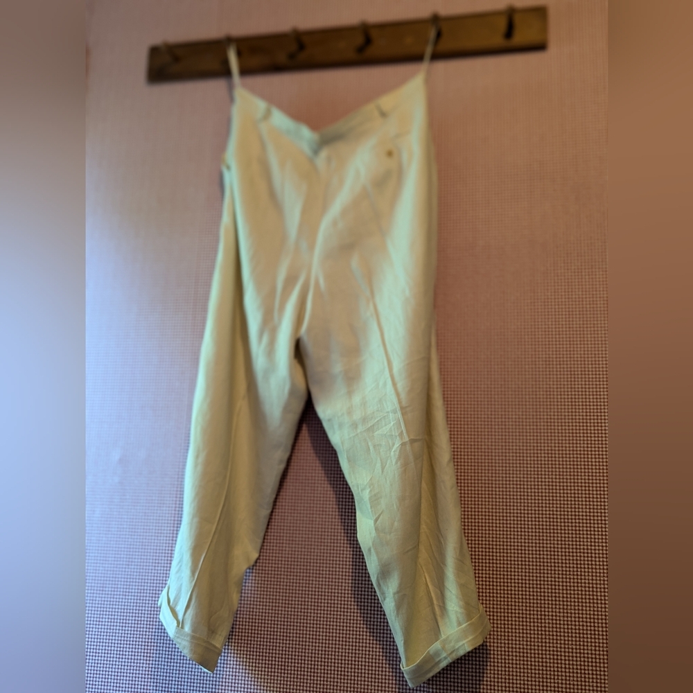 Lauren by Ralph Lauren linen lined cream pleater pants trousers slacks 2… - Picture 3 of 9
